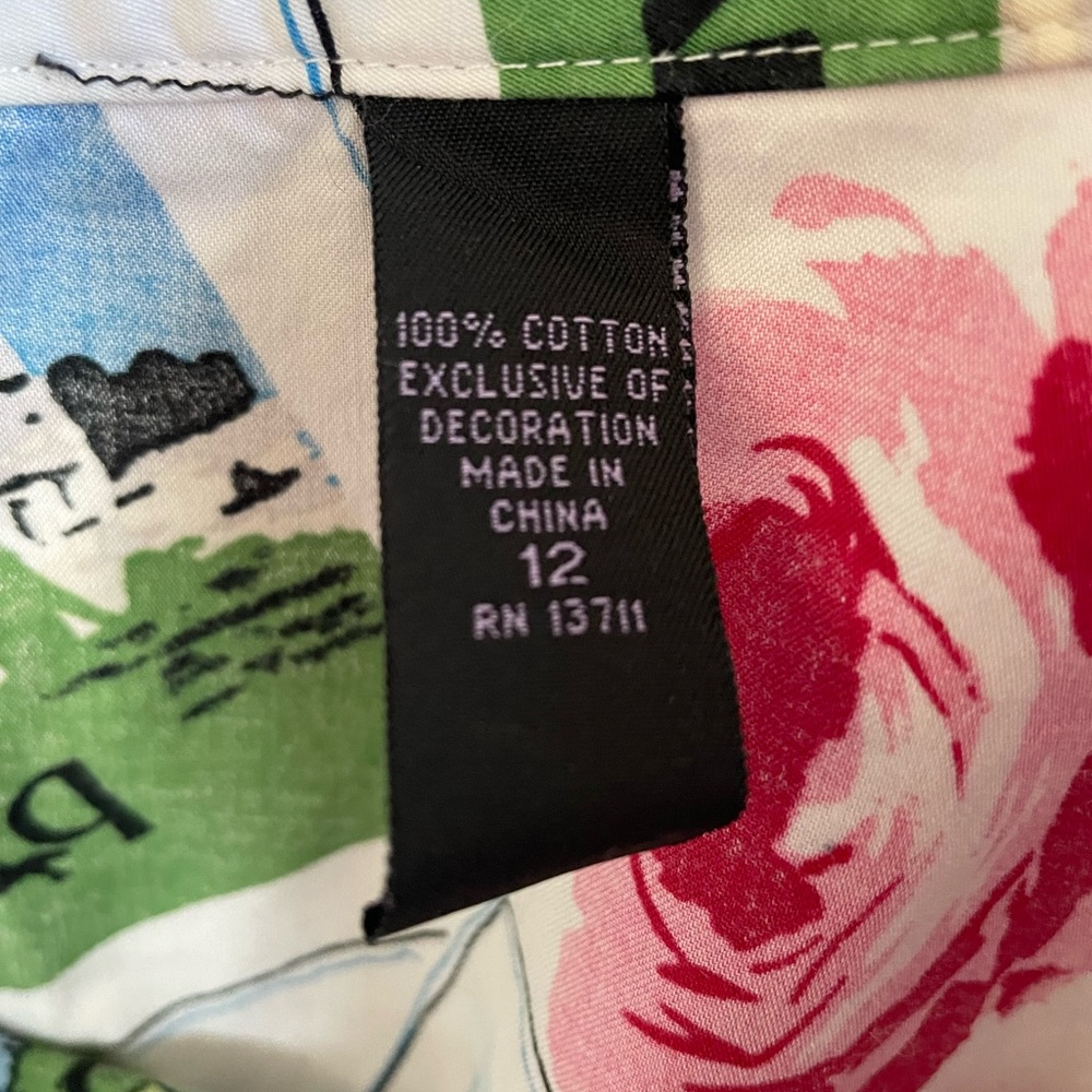 Vintage inspired travel print swing skirt size 12 context - Picture 6 of 6